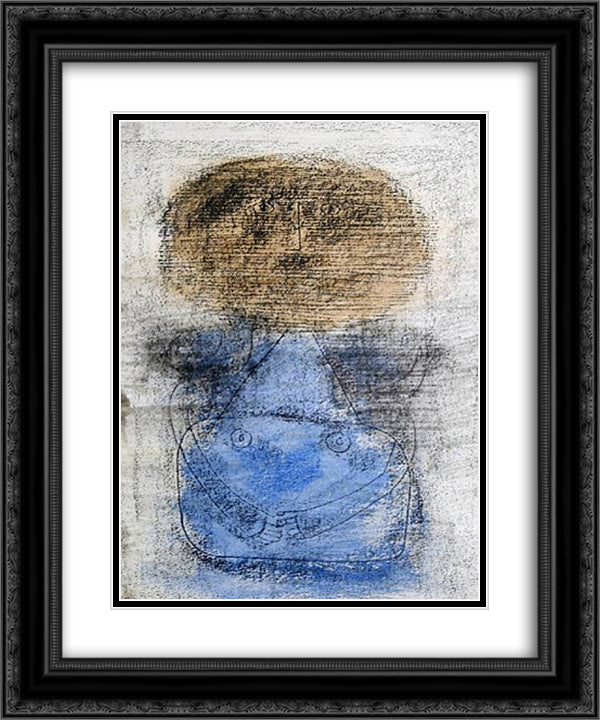 Standing Figure 20x24 Black Ornate Wood Framed Art Print Poster with Double Matting by Jean David