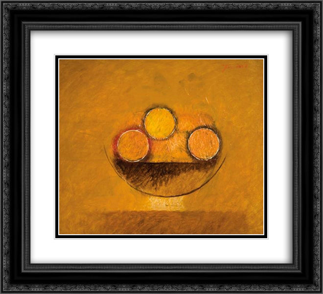 Still Life 22x20 Black Ornate Wood Framed Art Print Poster with Double Matting by Jean David