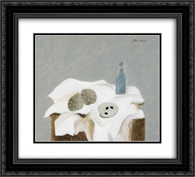 Still Life on a White Tablecloth 22x20 Black Ornate Wood Framed Art Print Poster with Double Matting by Jean David