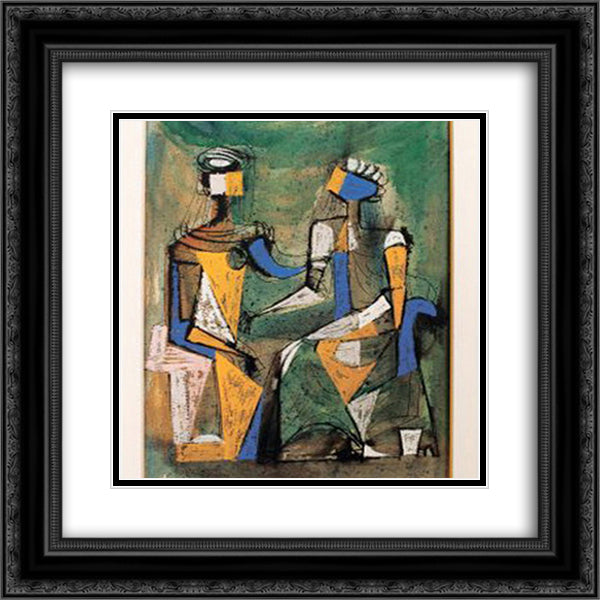 The Royal Couple 20x20 Black Ornate Wood Framed Art Print Poster with Double Matting by Jean David