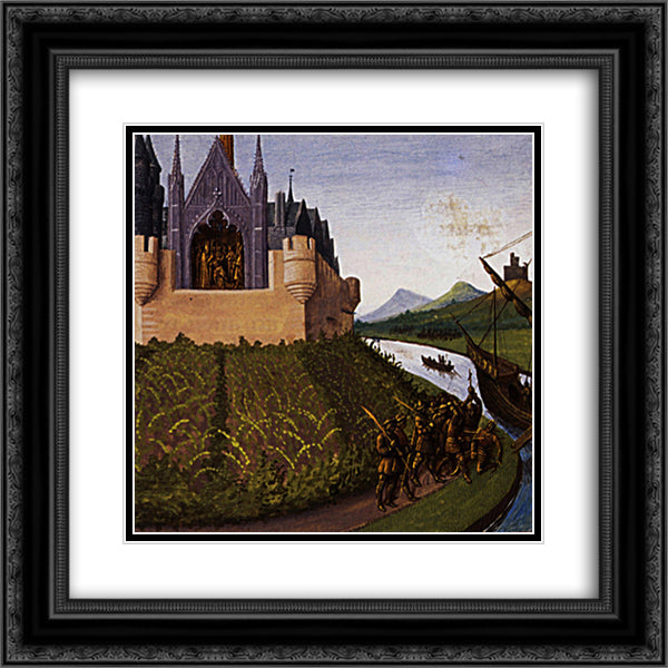 Death of William Longsword 20x20 Black Ornate Wood Framed Art Print Poster with Double Matting by Fouquet, Jean