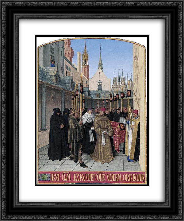 Funerals 20x24 Black Ornate Wood Framed Art Print Poster with Double Matting by Fouquet, Jean