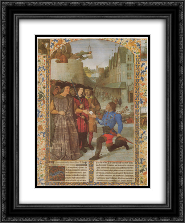 Livius der Sorbonne 20x24 Black Ornate Wood Framed Art Print Poster with Double Matting by Fouquet, Jean