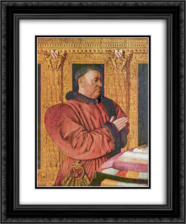 Portrait of Guillaume Jouvenel des Ursins, the Chancellor of Charles VII 20x24 Black Ornate Wood Framed Art Print Poster with Double Matting by Fouquet, Jean