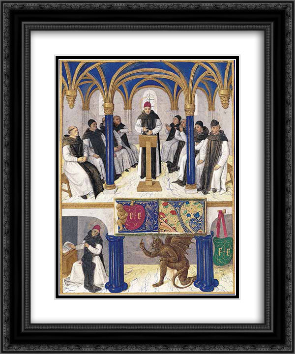 Saint Bernard 20x24 Black Ornate Wood Framed Art Print Poster with Double Matting by Fouquet, Jean