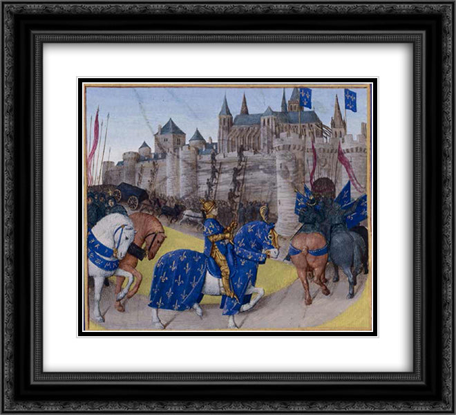 Taken in Tours in 1189 22x20 Black Ornate Wood Framed Art Print Poster with Double Matting by Fouquet, Jean