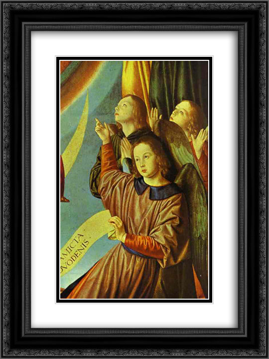 Portrait of Margaret of Austria (Portrait of a Young Princess) 18x24 Black Ornate Wood Framed Art Print Poster with Double Matting by Hey, Jean