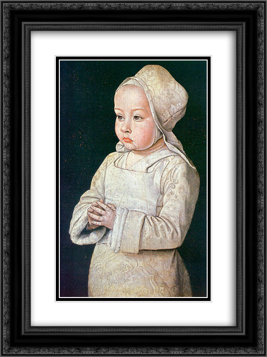Portrait of Suzanne of Bourbon 18x24 Black Ornate Wood Framed Art Print Poster with Double Matting by Hey, Jean