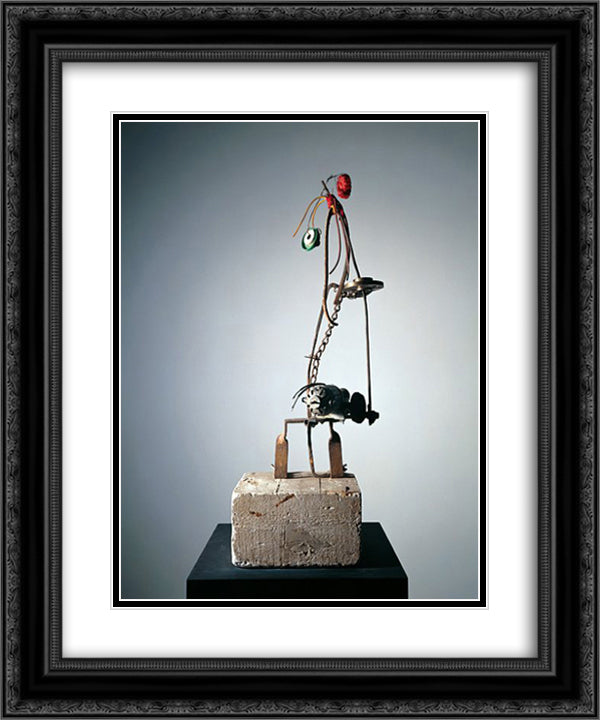Baluba 20x24 Black Ornate Wood Framed Art Print Poster with Double Matting by Tinguely, Jean