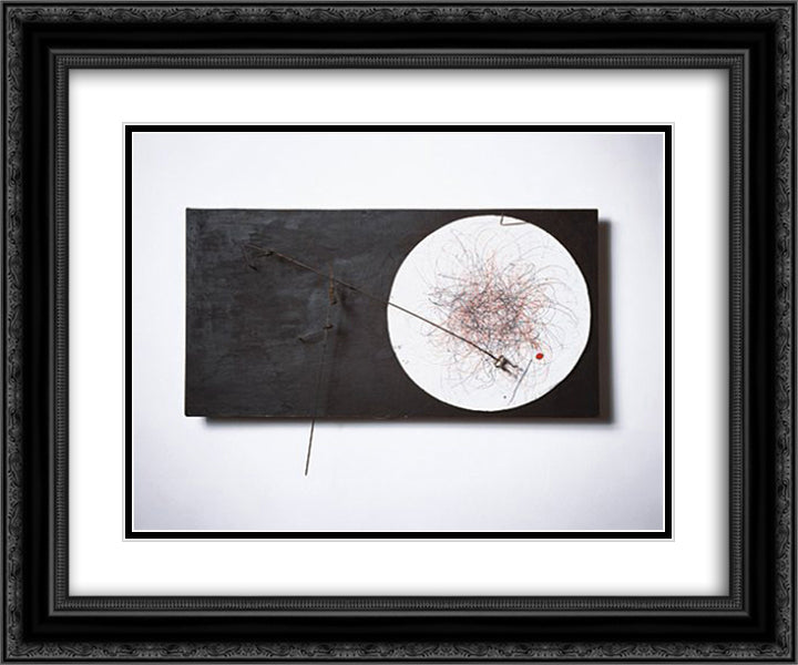 Machine a dessiner No. 3 24x20 Black Ornate Wood Framed Art Print Poster with Double Matting by Tinguely, Jean