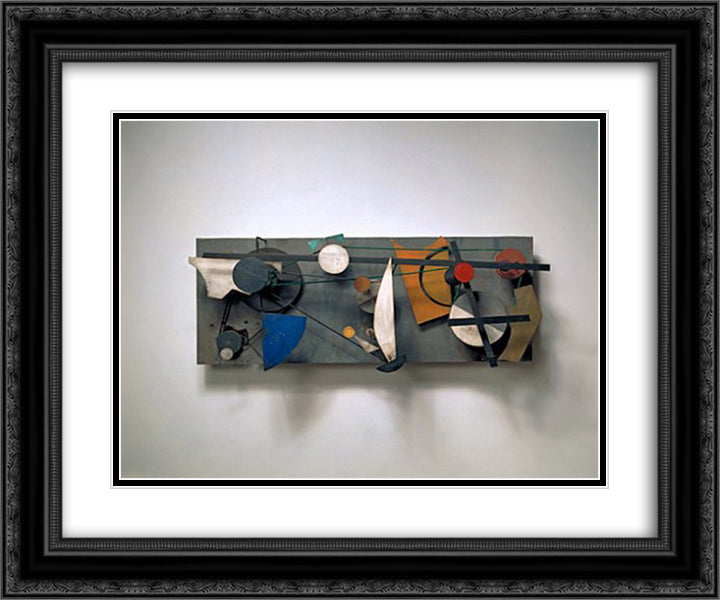 Wundermaschine - Meta - Kandinsky I 24x20 Black Ornate Wood Framed Art Print Poster with Double Matting by Tinguely, Jean