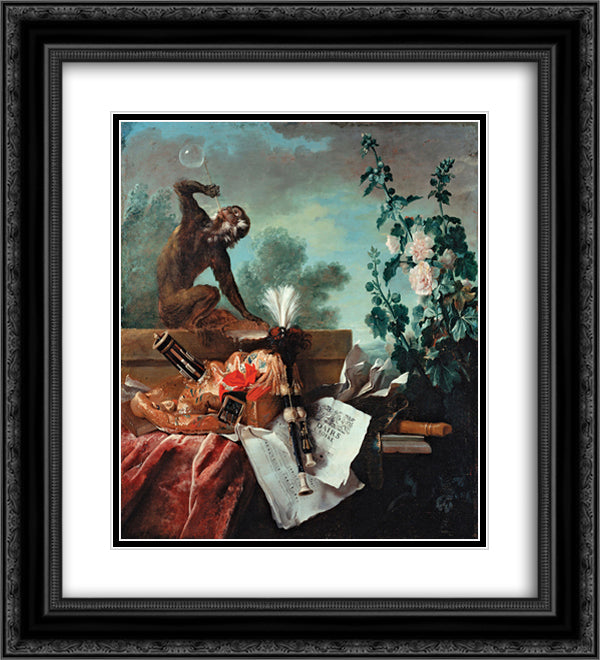 Allegory of Air 20x22 Black Ornate Wood Framed Art Print Poster with Double Matting by Oudry, Jean Baptiste