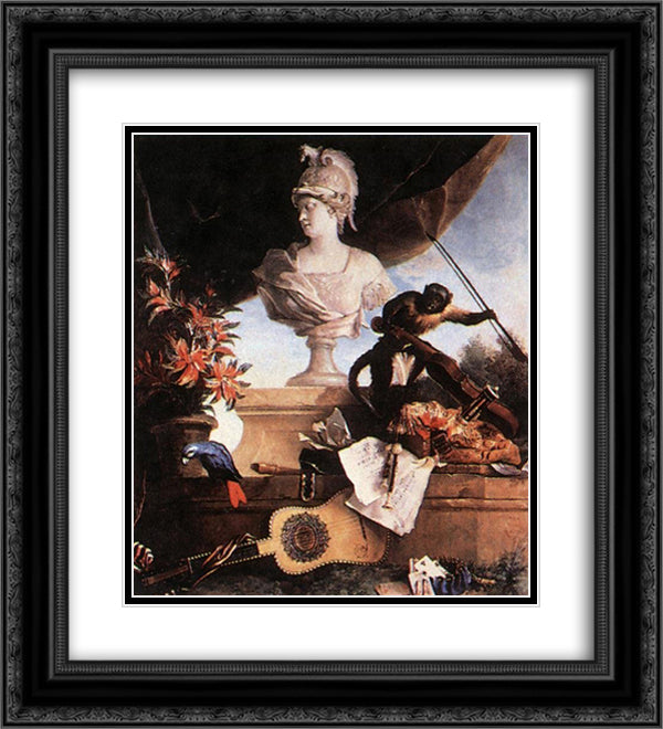 Allegory of Europe 20x22 Black Ornate Wood Framed Art Print Poster with Double Matting by Oudry, Jean Baptiste