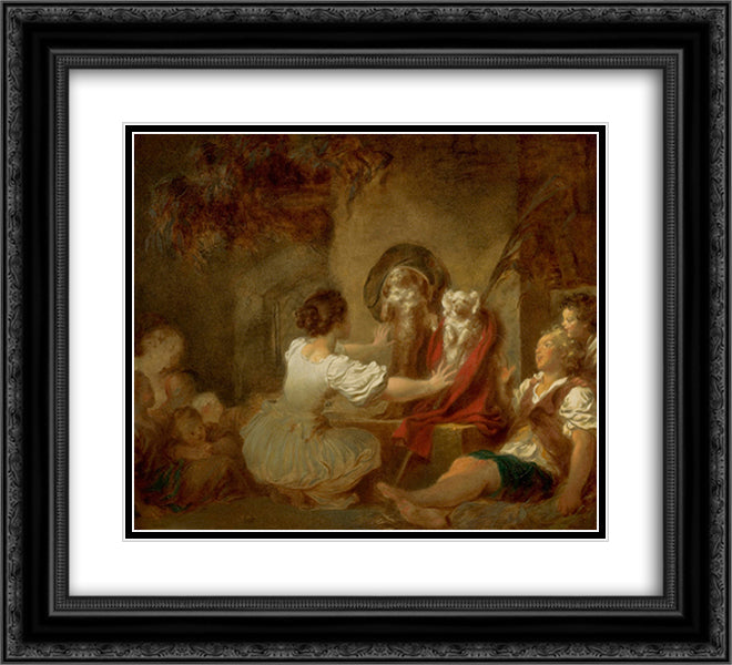 Education is All 22x20 Black Ornate Wood Framed Art Print Poster with Double Matting by Fragonard, Jean Honore