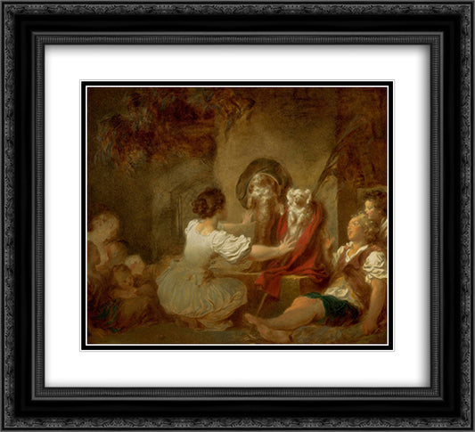 Education is All 22x20 Black Ornate Wood Framed Art Print Poster with Double Matting by Fragonard, Jean Honore