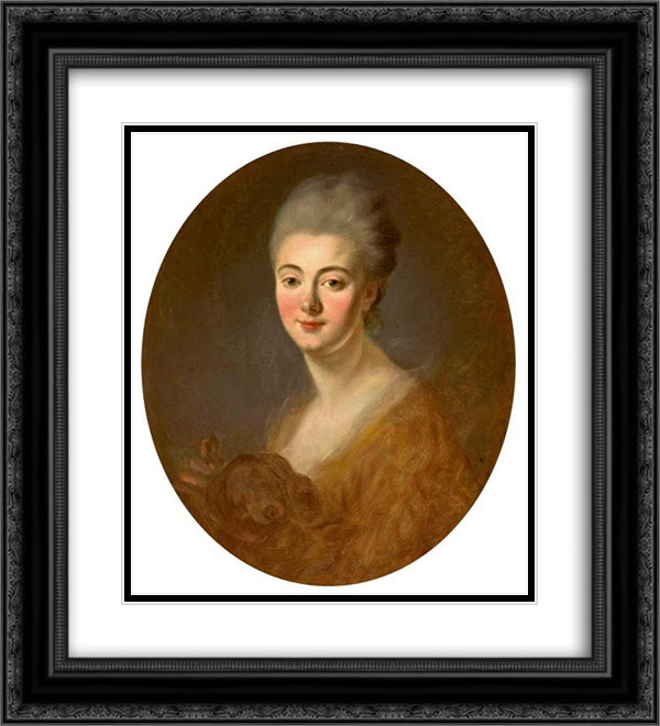 Portrait of Elisabeth Sophie Constance de Lowendhal 20x22 Black Ornate Wood Framed Art Print Poster with Double Matting by Fragonard, Jean Honore