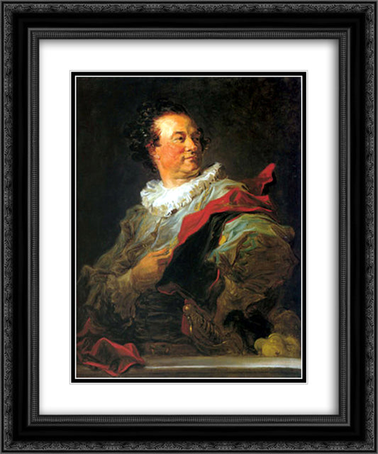 Portrait of Francois Henri d`Harcourt 20x24 Black Ornate Wood Framed Art Print Poster with Double Matting by Fragonard, Jean Honore