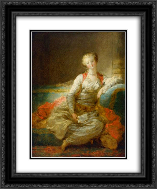 The little sultan 20x24 Black Ornate Wood Framed Art Print Poster with Double Matting by Fragonard, Jean Honore