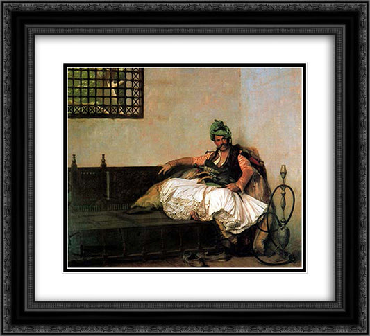 Bashi-Bazouk Chieftain 22x20 Black Ornate Wood Framed Art Print Poster with Double Matting by Gerome, Jean Leon