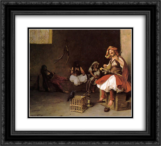 Bashi-Bazouk Singing 22x20 Black Ornate Wood Framed Art Print Poster with Double Matting by Gerome, Jean Leon