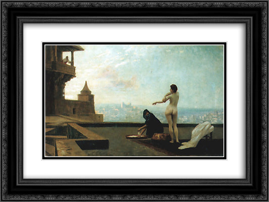 Bathsheba 24x18 Black Ornate Wood Framed Art Print Poster with Double Matting by Gerome, Jean Leon