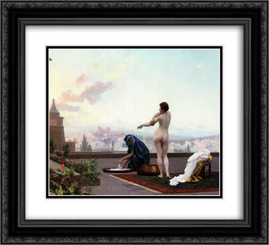 Bathsheba 22x20 Black Ornate Wood Framed Art Print Poster with Double Matting by Gerome, Jean Leon