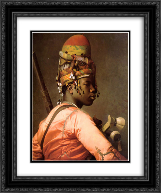 Black Bashi Bazouk 20x24 Black Ornate Wood Framed Art Print Poster with Double Matting by Gerome, Jean Leon