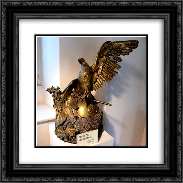 Dying Eagle of Waterloo 20x20 Black Ornate Wood Framed Art Print Poster with Double Matting by Gerome, Jean Leon