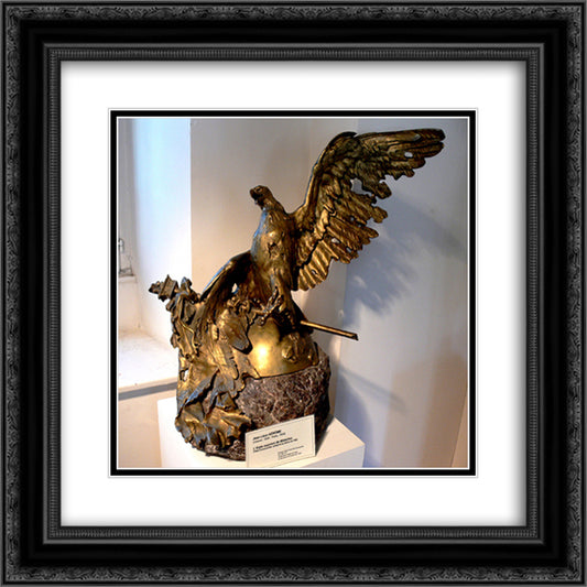 Dying Eagle of Waterloo 20x20 Black Ornate Wood Framed Art Print Poster with Double Matting by Gerome, Jean Leon