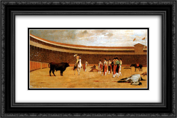 The Picador 24x16 Black Ornate Wood Framed Art Print Poster with Double Matting by Gerome, Jean Leon