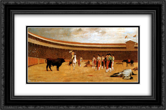 The Picador 24x16 Black Ornate Wood Framed Art Print Poster with Double Matting by Gerome, Jean Leon