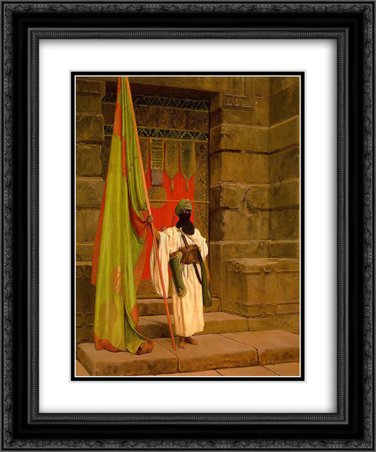 The Standard Bearer 20x24 Black Ornate Wood Framed Art Print Poster with Double Matting by Gerome, Jean Leon