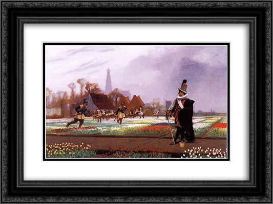 The Tulip Folly 24x18 Black Ornate Wood Framed Art Print Poster with Double Matting by Gerome, Jean Leon