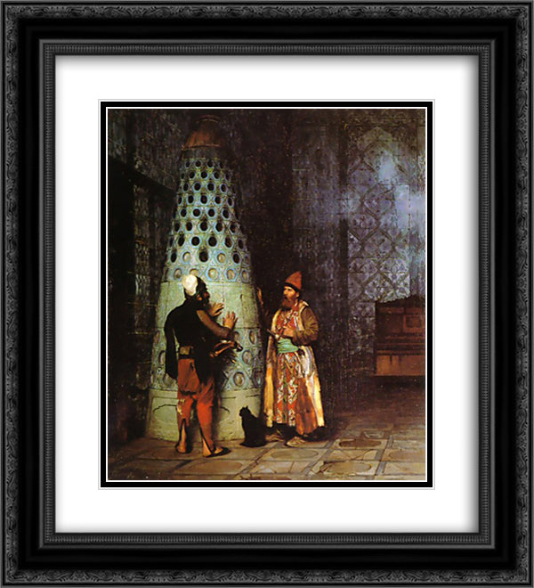 Waiting for an Audience 20x22 Black Ornate Wood Framed Art Print Poster with Double Matting by Gerome, Jean Leon