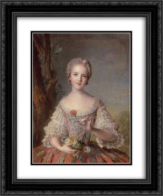 Madame Louise of France 20x24 Black Ornate Wood Framed Art Print Poster with Double Matting by Nattier, Jean Marc