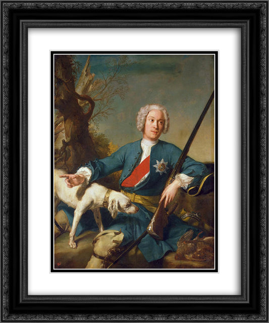 Portrait of Alexander Kurakin 20x24 Black Ornate Wood Framed Art Print Poster with Double Matting by Nattier, Jean Marc