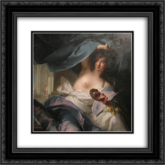 Thalia, Muse of Comedy 20x20 Black Ornate Wood Framed Art Print Poster with Double Matting by Nattier, Jean Marc