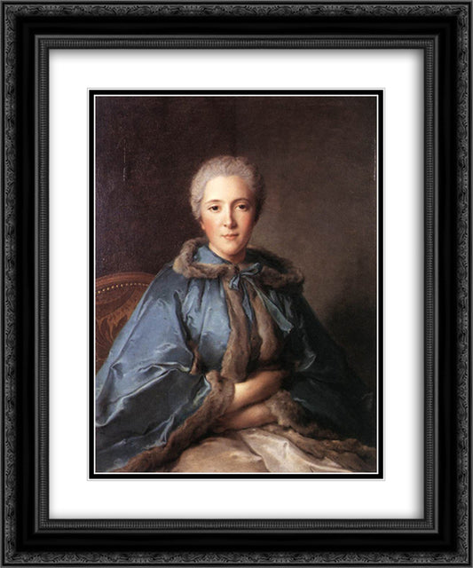 The Comtesse de Tillieres 20x24 Black Ornate Wood Framed Art Print Poster with Double Matting by Nattier, Jean Marc