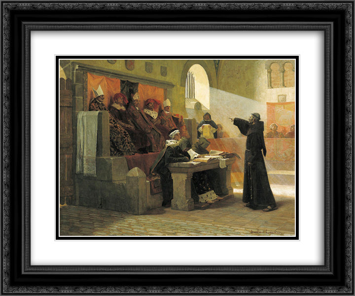 L'Agitateur du Languedoc 24x20 Black Ornate Wood Framed Art Print Poster with Double Matting by Laurens, Jean Paul