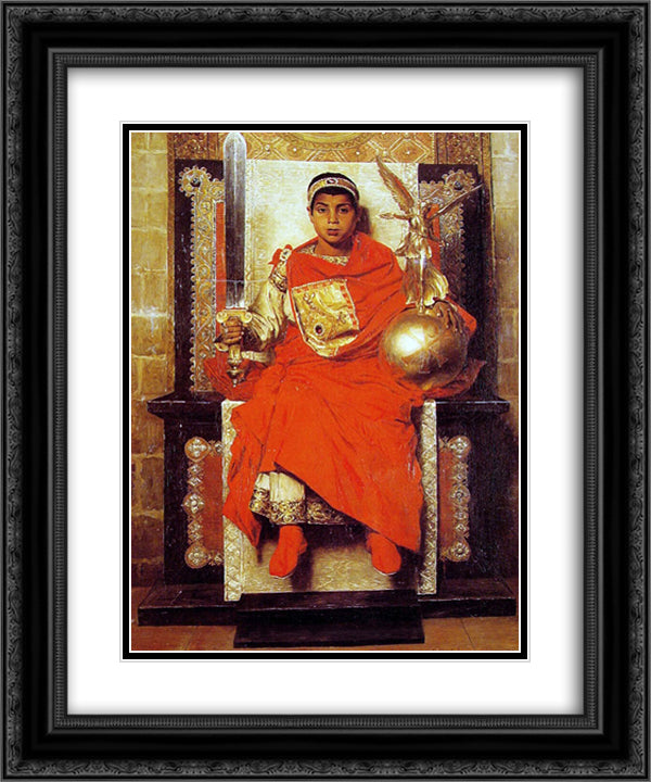 The Byzantine Emperor Honorius 20x24 Black Ornate Wood Framed Art Print Poster with Double Matting by Laurens, Jean Paul