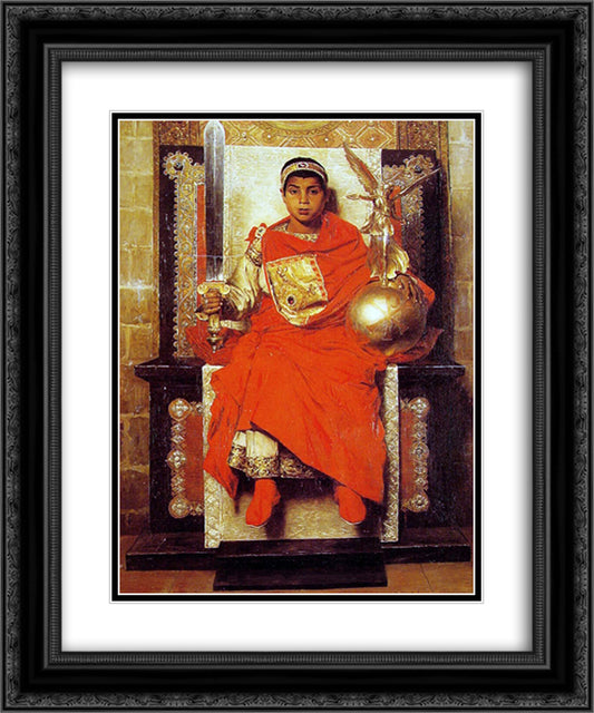 The Byzantine Emperor Honorius 20x24 Black Ornate Wood Framed Art Print Poster with Double Matting by Laurens, Jean Paul