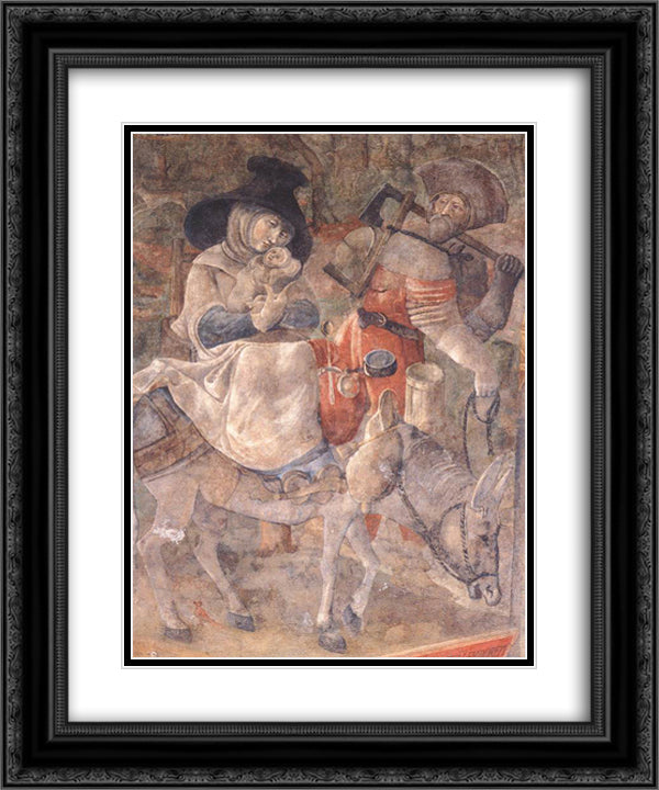 Flight to Egypt 20x24 Black Ornate Wood Framed Art Print Poster with Double Matting by Ratgeb, Jerg