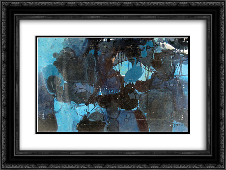 Untitled 24x18 Black Ornate Wood Framed Art Print Poster with Double Matting by Yoshihara, Jiro