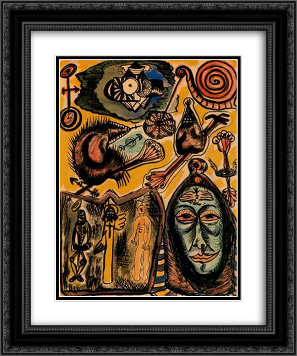 Suite Al - Lucinacions I 20x24 Black Ornate Wood Framed Art Print Poster with Double Matting by Ponc, Joan