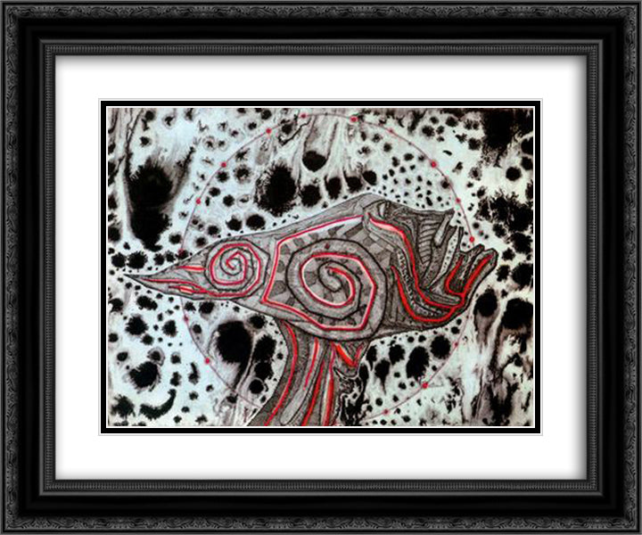 Suite Caps 24x20 Black Ornate Wood Framed Art Print Poster with Double Matting by Ponc, Joan