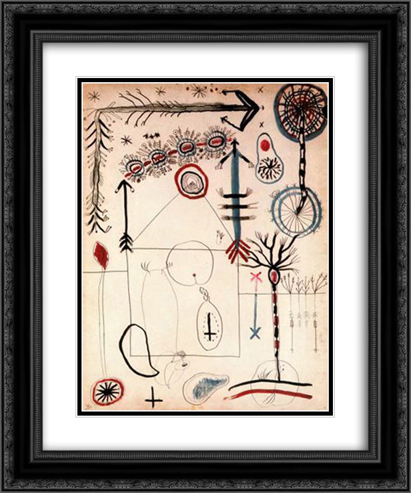Suite Dibuixos Podrits 20x24 Black Ornate Wood Framed Art Print Poster with Double Matting by Ponc, Joan