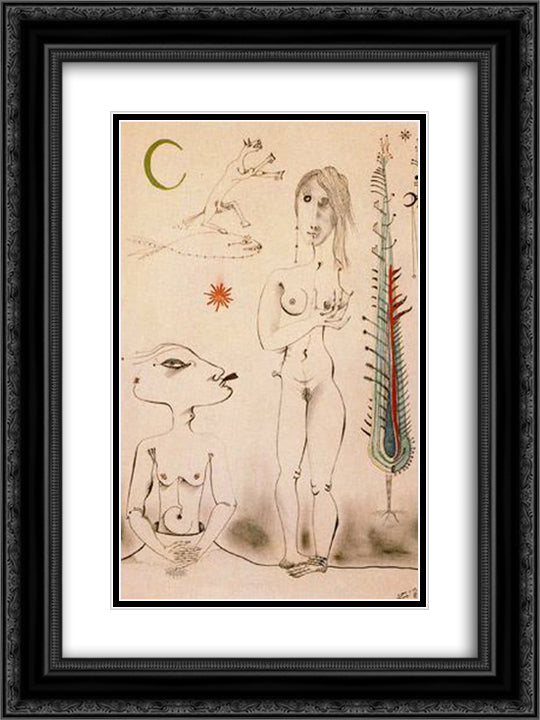 Suite Perversitats 18x24 Black Ornate Wood Framed Art Print Poster with Double Matting by Ponc, Joan