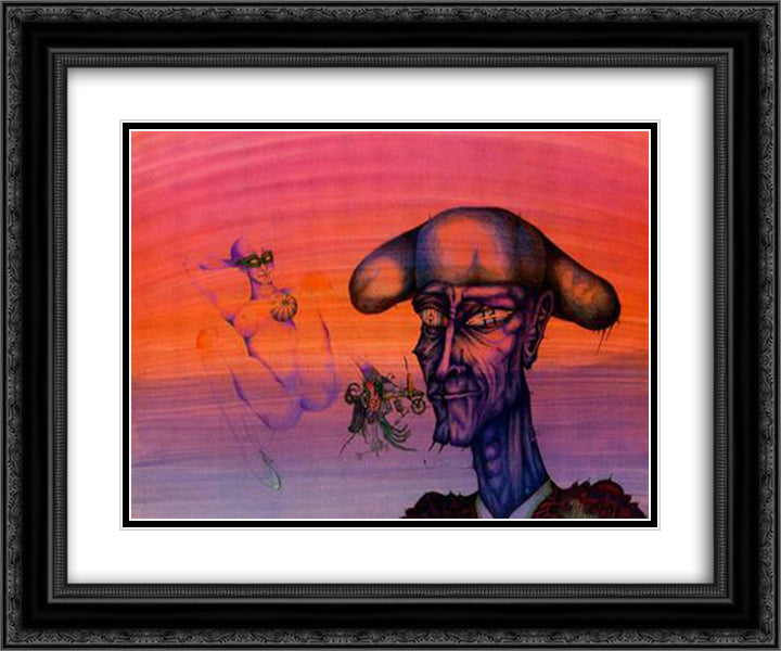 Suite ultima Tauromaquia 24x20 Black Ornate Wood Framed Art Print Poster with Double Matting by Ponc, Joan