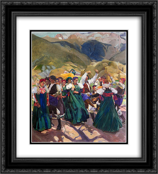 Aragon, Jota 20x22 Black Ornate Wood Framed Art Print Poster with Double Matting by Sorolla, Joaquin