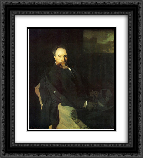 Aureliano de Beruete 20x22 Black Ornate Wood Framed Art Print Poster with Double Matting by Sorolla, Joaquin